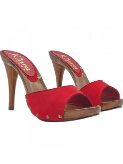 Kiara Shoes Zoccoli tacco 12 con tomaia... Rosso
