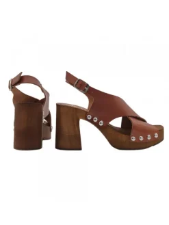 Kiara Shoes ZOCCOLI TACCO LARGO ALTO 9... Marrone Hot