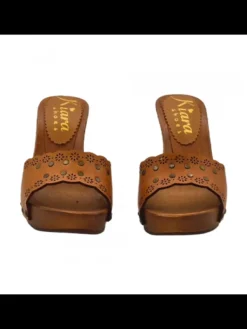 Kiara Shoes ZOCCOLI TACCO LARGO ALTO 10... Cuoio