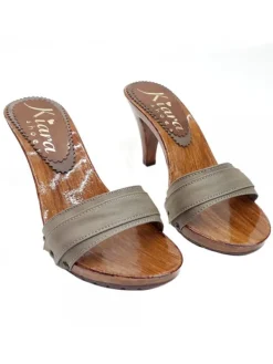 Kiara Shoes ZOCCOLI TACCO 9 Taupe New