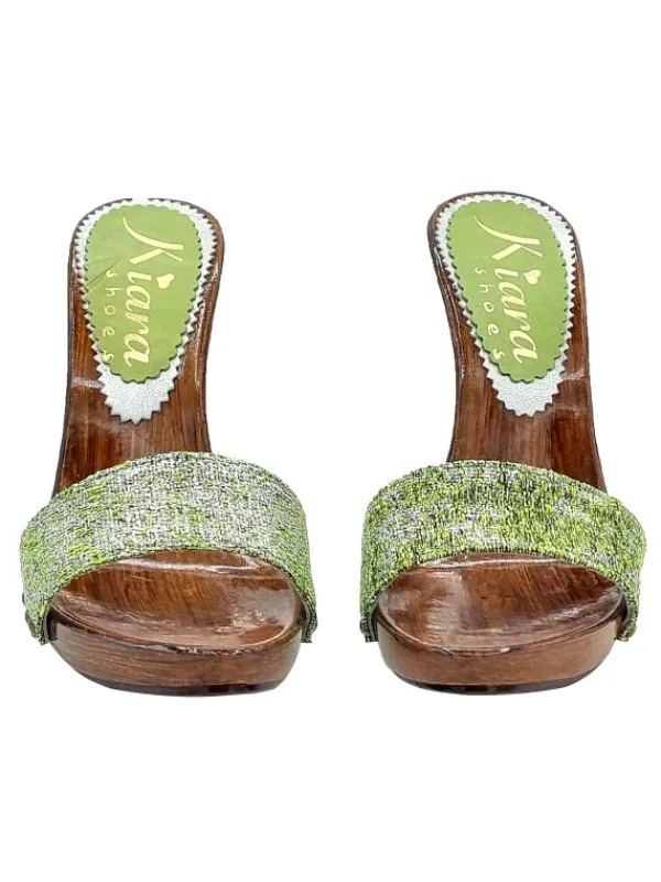 Kiara Shoes ZOCCOLI TWEED ... Verde Hot