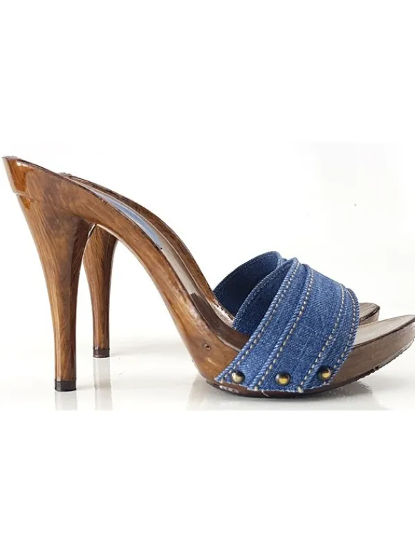 Kiara Shoes ZOCCOLI VARI COLORI tacco... Nero Clearance