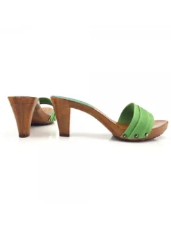 Kiara Shoes ZOCCOLI VERDI COMODI TACCO 8 Verde Outlet