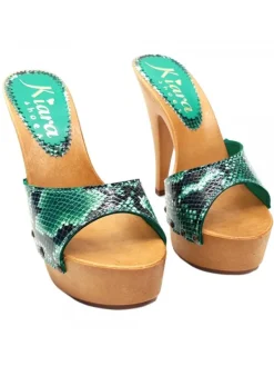 Kiara Shoes ZOCCOLI VERDI IN PELLE... Verde Hot