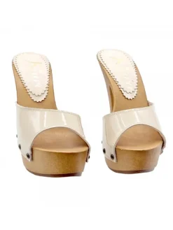 Kiara Shoes ZOCCOLI VERNICE CON... Beige Discount