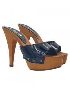Kiara Shoes ZOCCOLI VERNICE NERO TACCO... Outlet
