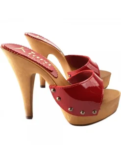Kiara Shoes ZOCCOLI VERNICE TACCO... Rosso Sale