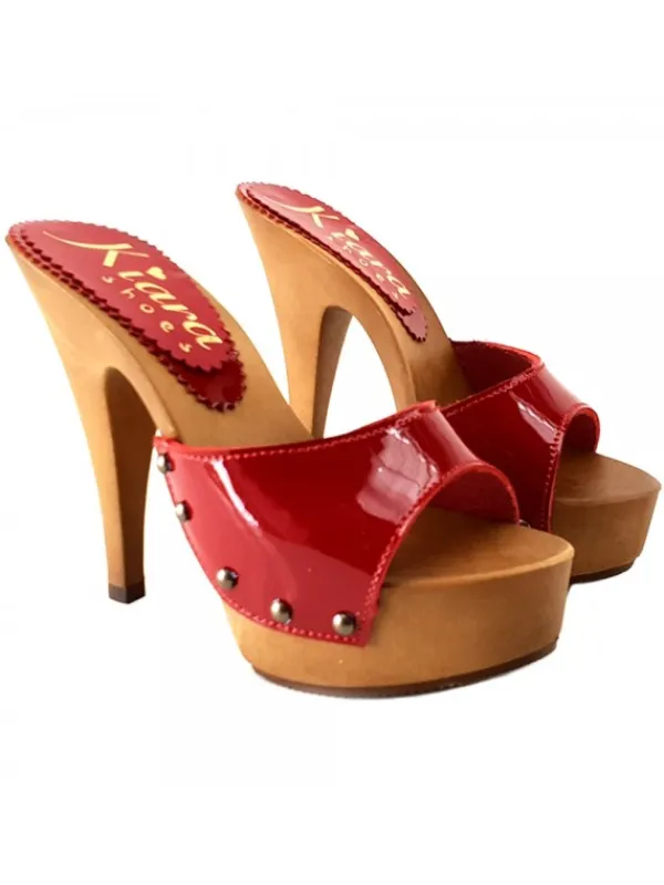 Kiara Shoes ZOCCOLI VERNICE TACCO... Rosso Sale