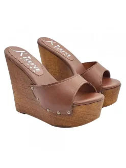 Kiara Shoes ZOCCOLI ZEPPA Marrone Discount
