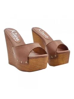 Kiara Shoes ZOCCOLI ZEPPA Marrone Discount