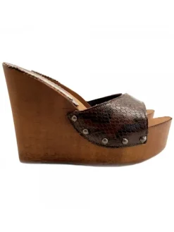 Kiara Shoes ZOCCOLI ZEPPA PITONE PITONEMARRONE Discount