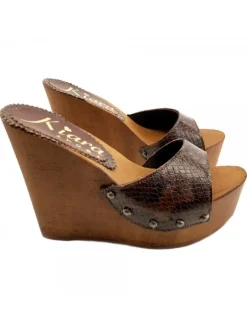 Kiara Shoes ZOCCOLI ZEPPA PITONE PITONEMARRONE Discount
