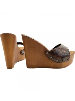 Kiara Shoes ZOCCOLI ZEPPA PITONE PITONEMARRONE Discount