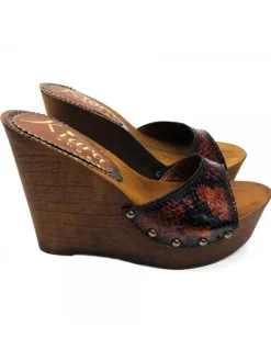 Kiara Shoes ZOCCOLI ZEPPA PITONE NOCCIOLA Best