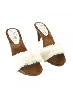 Kiara Shoes ZOCCOLO PELLICCIA... BIANCO Hot