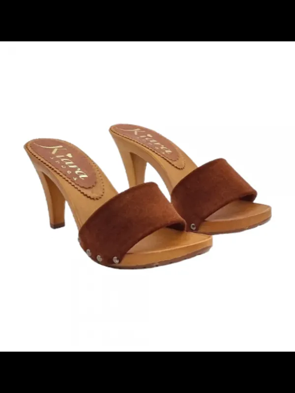 Kiara Shoes ZOCCOLO CON FASCIA IN CAMOSCIO Marrone Sale