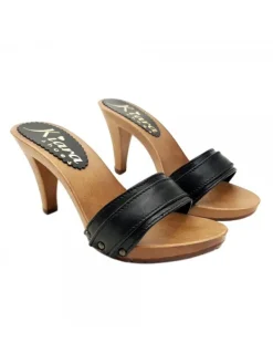 Kiara Shoes ZOCCOLO CON FASCIA IN PELLE... Nero Clearance