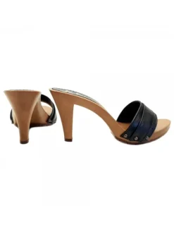 Kiara Shoes ZOCCOLO CON FASCIA IN PELLE... Nero Clearance