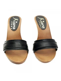 Kiara Shoes ZOCCOLO CON FASCIA IN PELLE... Nero Clearance