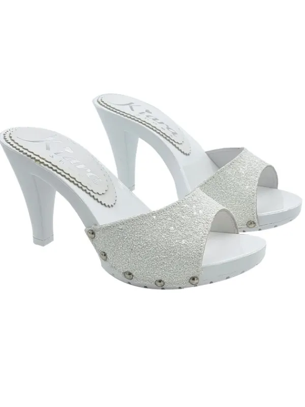 Kiara Shoes ZOCCOLO CON FASCIA IN PELLE... BIANCO Online