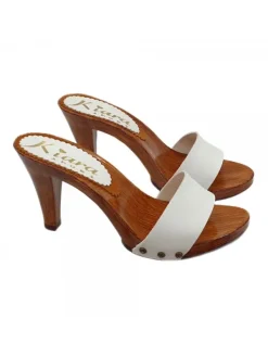 Kiara Shoes ZOCCOLO CON FASCIA IN PELLE... BIANCO Sale
