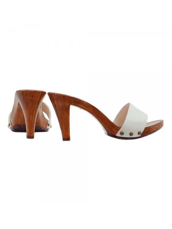 Kiara Shoes ZOCCOLO CON FASCIA IN PELLE... BIANCO Sale