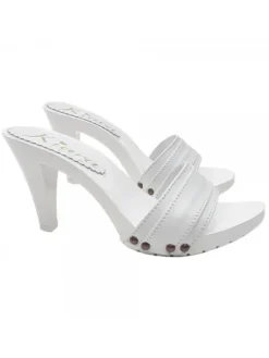 Kiara Shoes ZOCCOLO CON FASCIA IN PELLE... BIANCO Sale