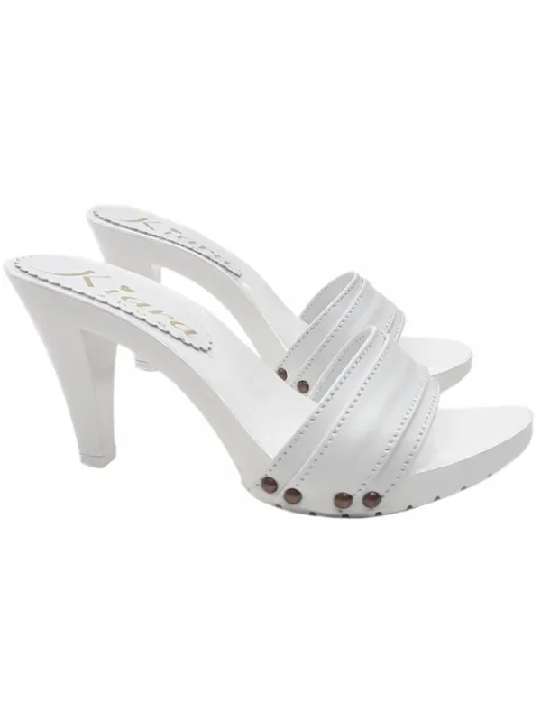 Kiara Shoes ZOCCOLO CON FASCIA IN PELLE... BIANCO Sale