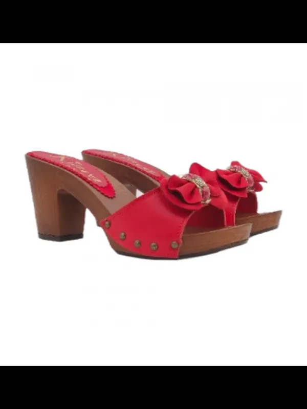 Kiara Shoes ZOCCOLO CON FASCIA IN PELLE Rosso Outlet