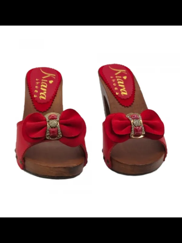 Kiara Shoes ZOCCOLO CON FASCIA IN PELLE Rosso Outlet