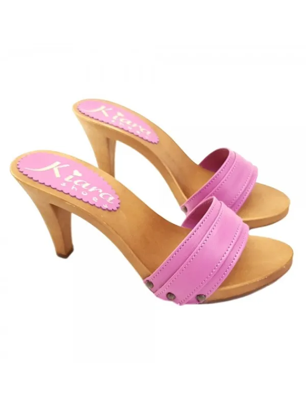 Kiara Shoes ZOCCOLO CON FASCIA IN PELLE... Fuxia