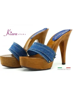 Kiara Shoes ZOCCOLO DENIM TACCO 13 Clearance