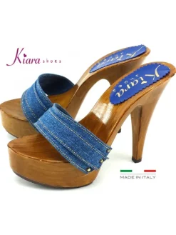 Kiara Shoes ZOCCOLO DENIM TACCO 13 Clearance