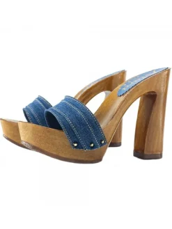 Kiara Shoes ZOCCOLO DENIM TACCO COMODO Outlet