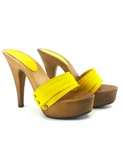 Kiara Shoes ZOCCOLO MOU TACCO 13 CM Giallo Sale