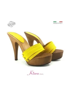 Kiara Shoes ZOCCOLO MOU TACCO 13 CM Giallo Sale