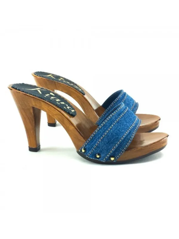 Kiara Shoes ZOCCOLO IN JEANS TACCO 9 CM Hot