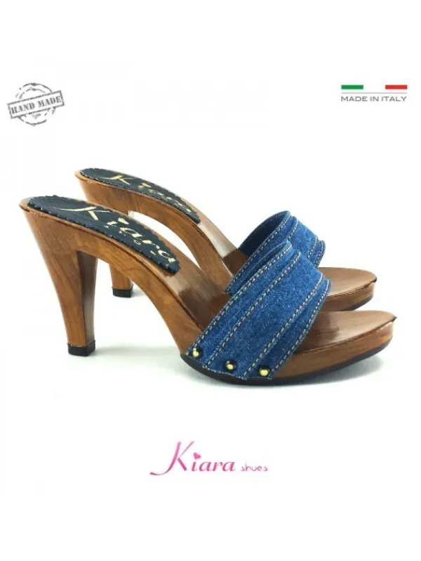 Kiara Shoes ZOCCOLO IN JEANS TACCO 9 CM Hot