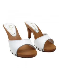 Kiara Shoes ZOCCOLO IN PELLE BIANCA... BIANCO New