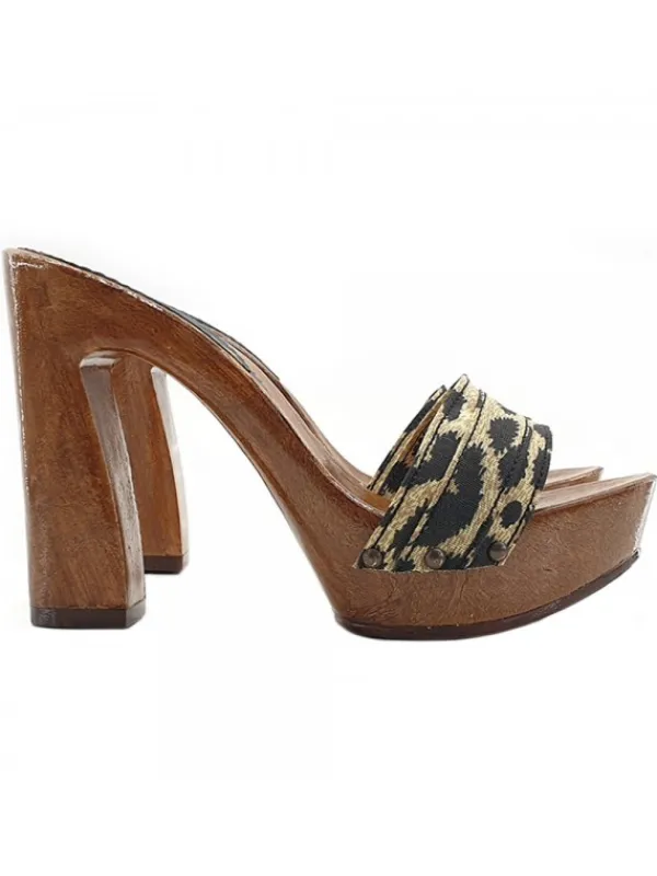 Kiara Shoes ZOCCOLO LEOPARDATO CON...