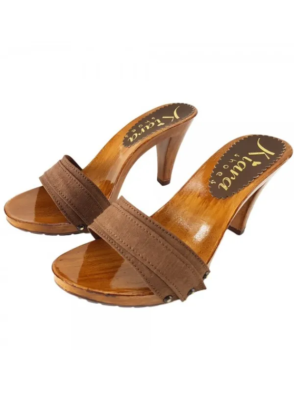 Kiara Shoes ZOCCOLO TACCO 9 CM Marrone
