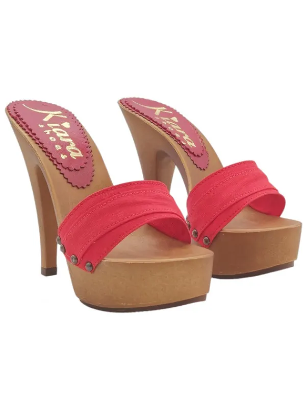 Kiara Shoes ZOCCOLO MOU TACCO 13 CM Rosso Hot