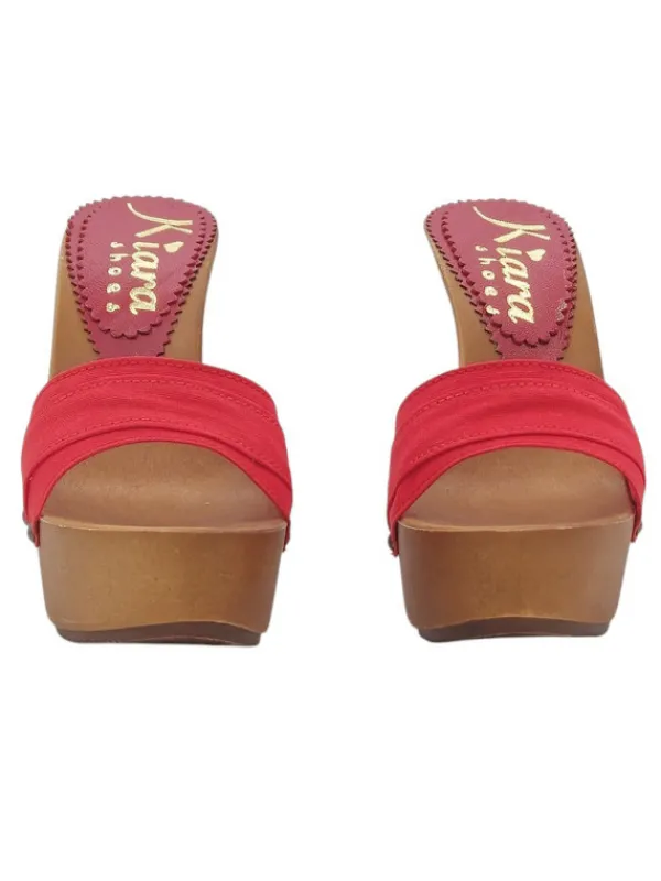 Kiara Shoes ZOCCOLO MOU TACCO 13 CM Rosso Hot