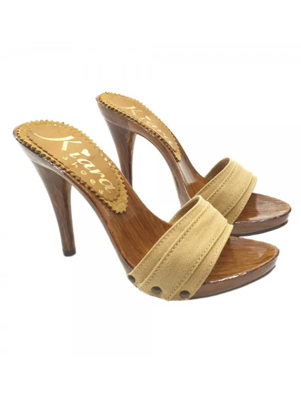 Kiara Shoes ZOCCOLO TACCO 12 Ocra Hot