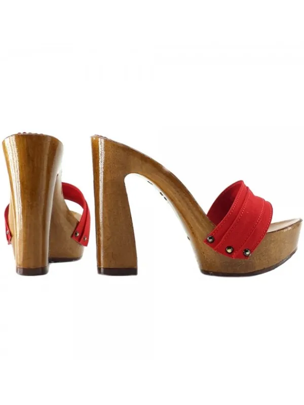 Kiara Shoes ZOCCOLO CON TACCO COMODO Rosso Discount