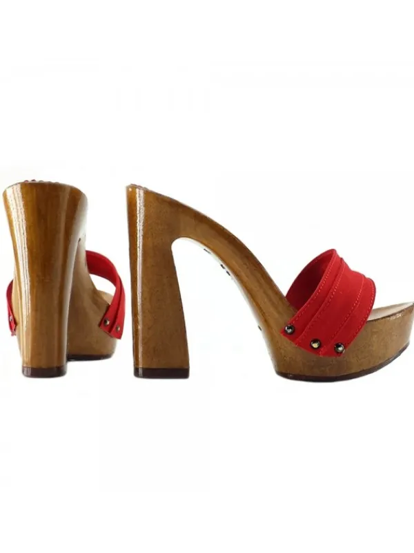 Kiara Shoes ZOCCOLO CON TACCO COMODO Rosso Discount
