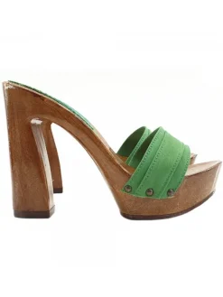 Kiara Shoes ZOCCOLO CON TACCO COMODO Verde Hot