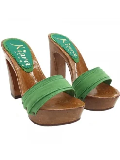 Kiara Shoes ZOCCOLO CON TACCO COMODO Verde Hot